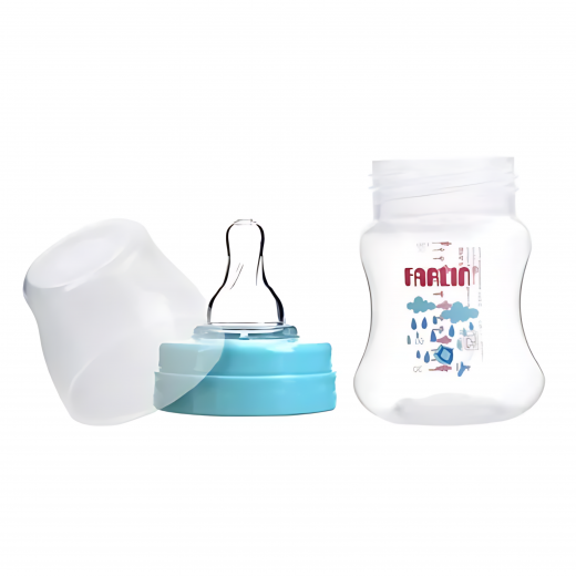 Farlin, Wide Neck Feeding Bottle, Blue, 150Ml 