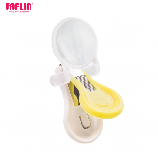 Farlin, Deluxe Nail Clipper with Magnifier, Lime