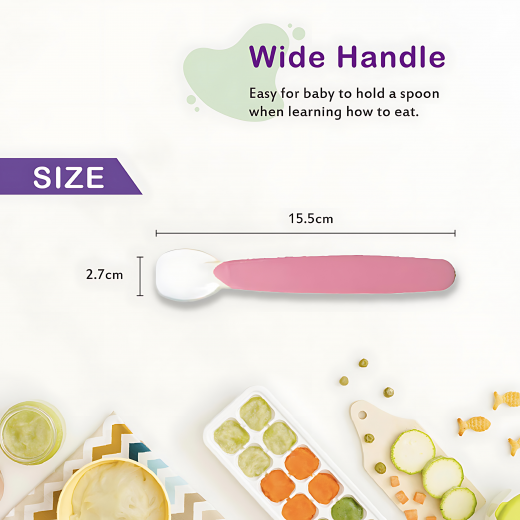 Farlin Silicone Spoon, Baby Pink