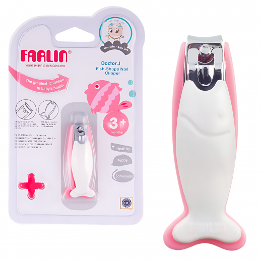 Farlin Nail Clipper Fish Shape, Pink