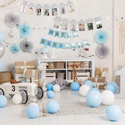 Baby First Birthday Photo Rope Banner