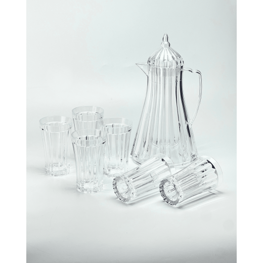 Vague Acrylic  Acrylic Water Jug with6 Water Cups