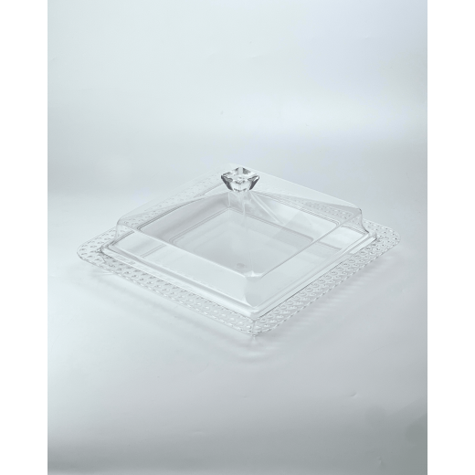 Vague Acrylic Dessert Serving Set Square Clear S