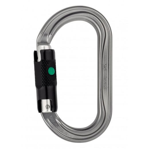 OK BALL-LOCK Oval carabiner for use with pulleys and ascenders