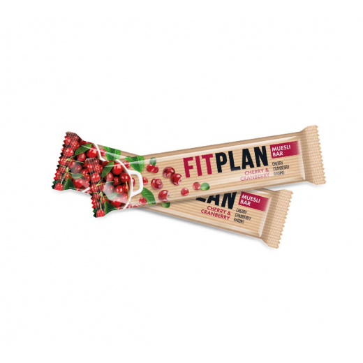 FitPlan Cherry & Cranberry Muesli Bar with Stevia, 30 grams