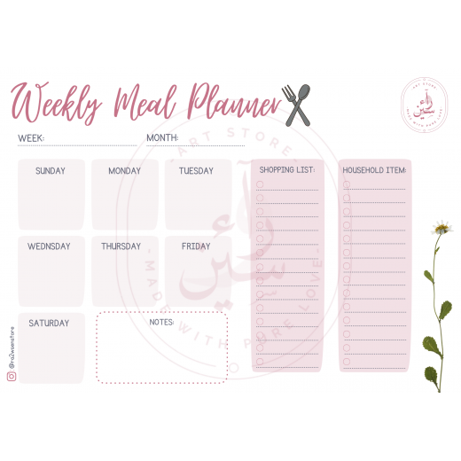 Magnetic weekly meal planner, A3, 3 pieces