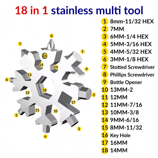 Snowflake 18 in 1 multi tool