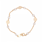 pearls and flowers gold chain bracelet