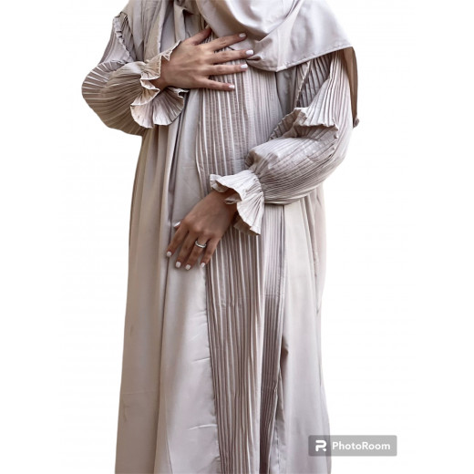 One piece beige prayer clothes with shawl