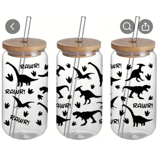 Alia's Gifts Decorate Dinosaur Glass Tumbler