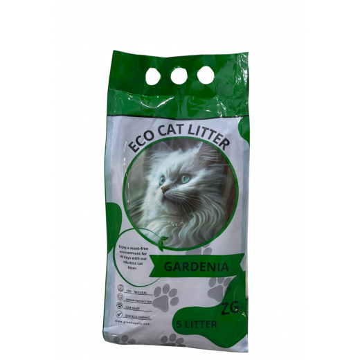 Eco Cat Litter Gardenia scent, white color , 5 liter, One Bag