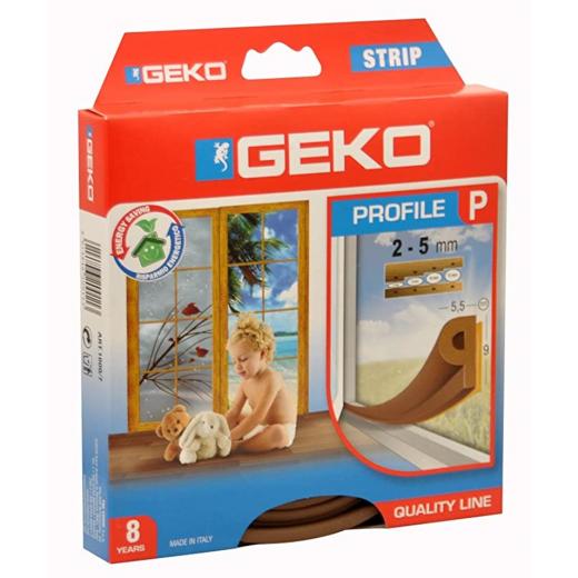 Geko Weather strip tape for doors & windows. Length 6 M – Brown