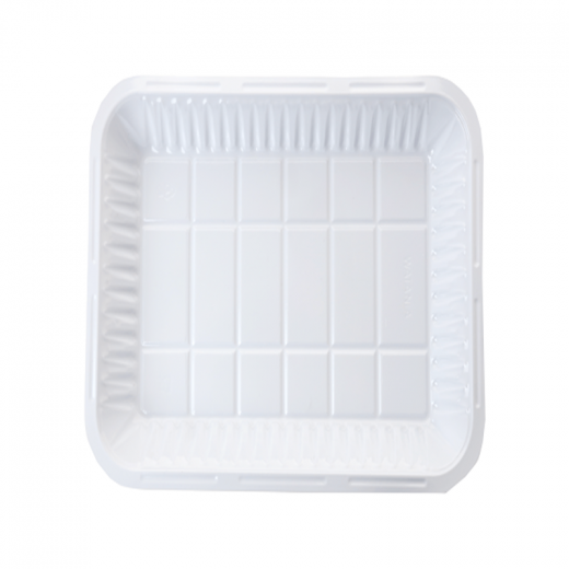 Plastic Plates Rectangle White Size 3 - 50 PCS