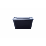 RZ Rectangular Black Microwave Container 1000 g with lid - 3 PCS