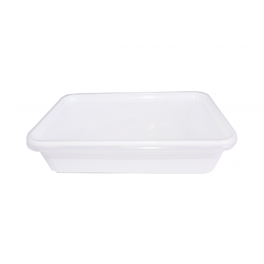 RZ Plastic Containers Rectangle White 500 g Microwavable with Lid - 60 PCS