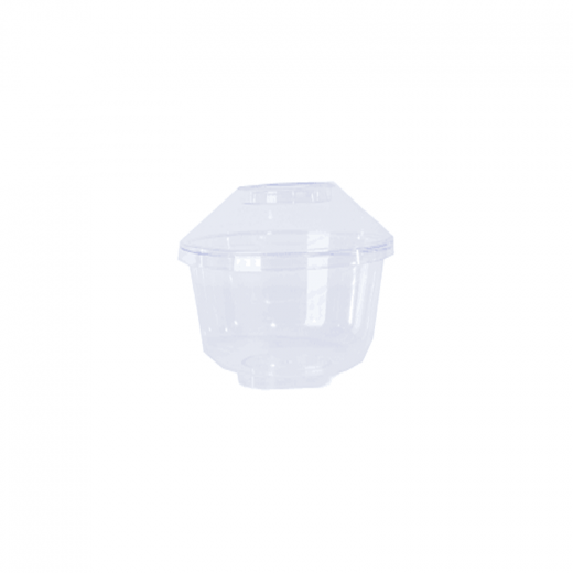 Crystal Round Dessert Cup With Lid - 50 Pieces